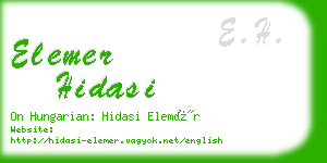 elemer hidasi business card